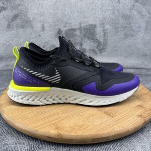 Nike Odyssey React Shield Shoes Womens Size 8.5 Black Purple Volt Running
